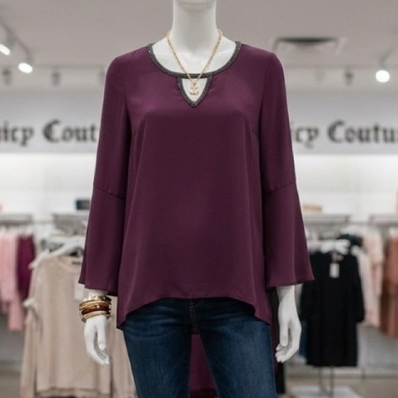 Juicy Couture Tops - Juicy Couture Asymmetrical Red Blouse with Cut Out